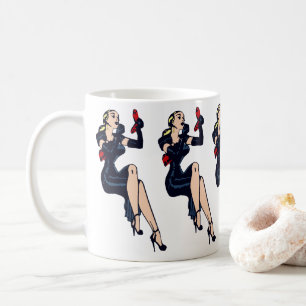Vintager Hübscher Blonde Retro Glamour Pinup Kaffeetasse