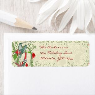 Vintager Humingbird Swirl Weihnachtszeit Rücksende