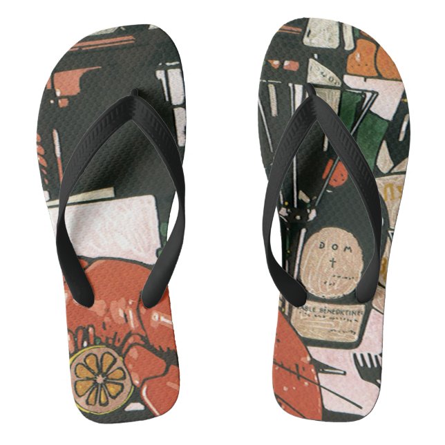 Vintager Hummer Champagner; Extravagantes elegante Flip Flops (Fußbett)