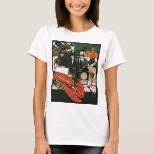 Vintager Hummer Champagner; Extravagantes elegante T-Shirt