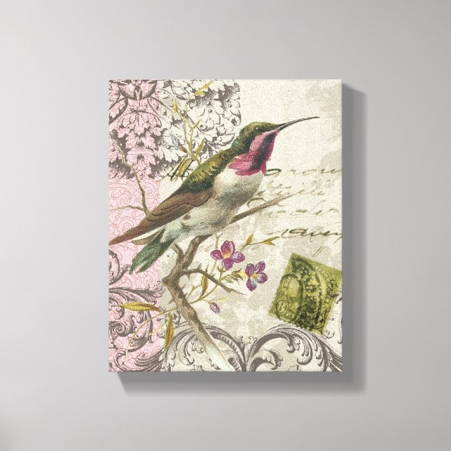 Vintager Hummingbird...gedehnte Leinwand (Vorderseite)