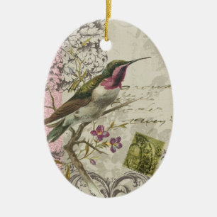 Vintager Hummingbird... Keramik Ornament