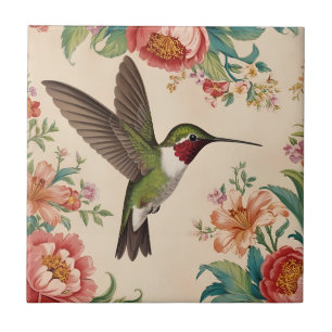 Vintager Hummingvogel Fliese