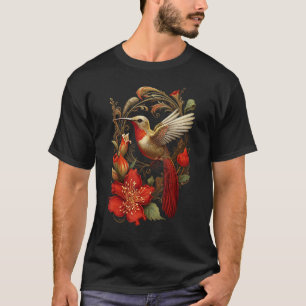 Vintager Hummvogel auf einer Blume T-Shirts Grab