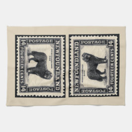 Vintager Hund aus Neufundland Geschirrtuch