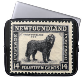 Vintager Hund aus Neufundland Laptopschutzhülle