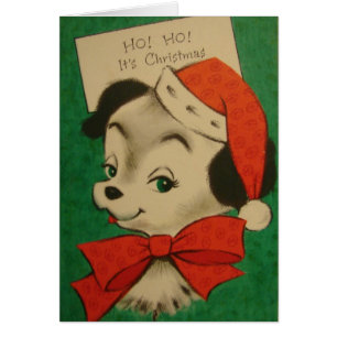 Vintager Hund Ho Ho Weihnachten