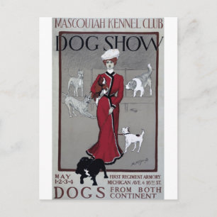 Vintager Hund Mascoutah Kennel Club Postkarte