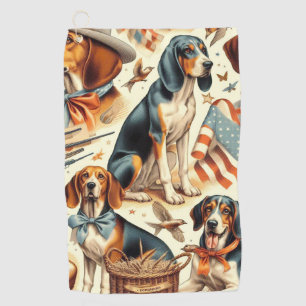 Vintager Hund nahtlos Golfhandtuch
