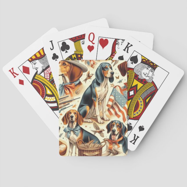 Vintager Hund nahtlos Spielkarten (Rückseite)