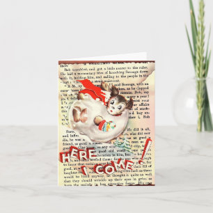 Vintager Hund Snowball Weihnachtskarte Karte