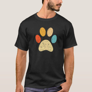 Vintager Hund Welpe Paw Print Dog T-Shirt