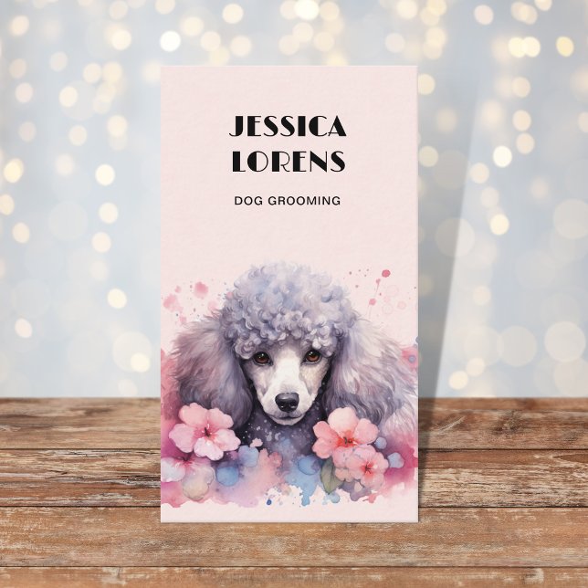 Vintager Hundehund, Pet Groomer, Grooming, Poodle Visitenkarte (Von Creator hochgeladen)