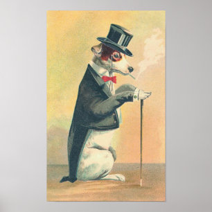 Vintager Hundespitzenhut Poster