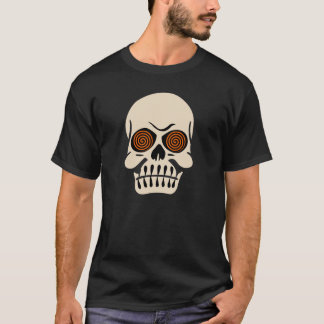 Vintager hypnotischer Augen-Schädel T-Shirt