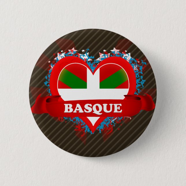 Vintager i-Liebe-Baske Button (Vorderseite)