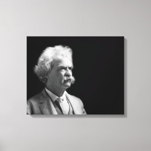 Vintager Iconic Mark Twain Schwarzweiss Leinwanddruck