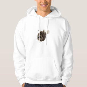 Vintager Illustrations-Buckel-Angler-FischeHoodie Hoodie