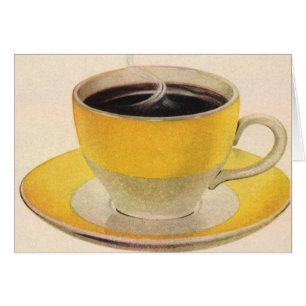 Vintager Illustrationskaffee im Gelben Cup