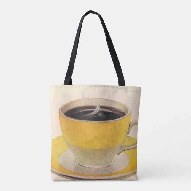 Vintager Illustrationskaffee im Gelben Cup (Rückseite)