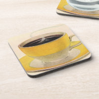 Vintager Illustrationskaffee im Gelben Cup