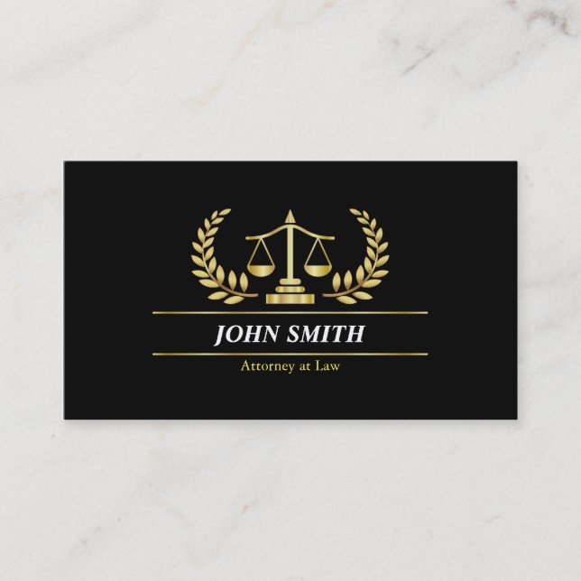 Vintager Imitat-Goldwaage-Lorbeer-beruflicher Visitenkarte (Vorderseite)