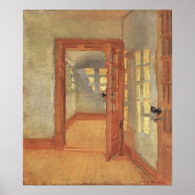 Vintager Impressionismus, Innenhof, Anna Ancher Poster (Vorne)