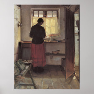 Vintager Impressionismus, Pigen i Køkkenet, Ancher Poster
