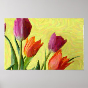 Vintager Impressionist Tulips Poster