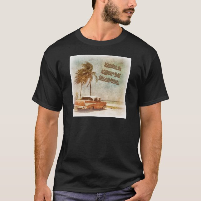 Vintager Inder stützt Strand-Szene unter T-Shirt (Vorderseite)