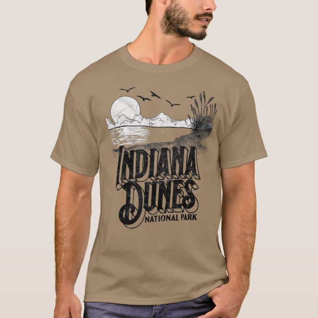 Vintager Indiana Dunes Nationalpark Retro 80er T-Shirt (Vorderseite)