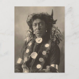 Vintager Indianer: Cloud Man, Assinaboine - Postkarte