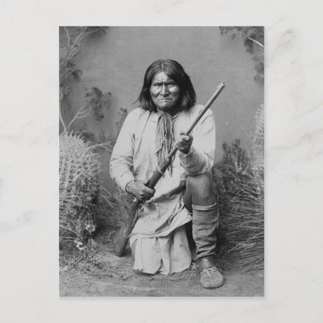 Vintager Indianer Geronimo Postkarte (Vorderseite)