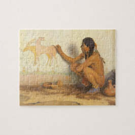 Vintager Indianer, indischer Künstler von Couse Puzzle