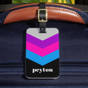 Vintager Individuelle Name für Farbblockfarben von Gepäckanhänger