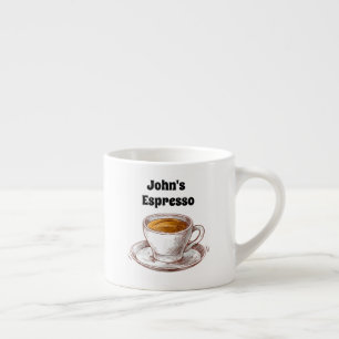 Vintager Individuelle Name Niedlich Kleiner Espres Espressotasse