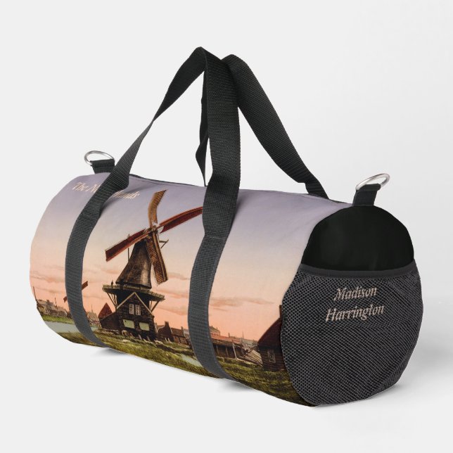 Vintager individuelle Name & Text Duffle Bag (Rechte Ecke)
