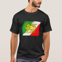Vintager Iran, persische Flagge mit Löwen, iranisc
