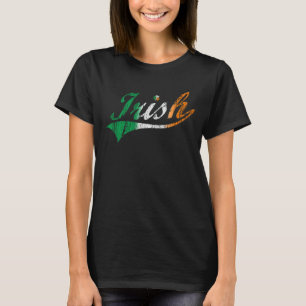 Vintager irischer Flaggeswoosh-T - Shirt