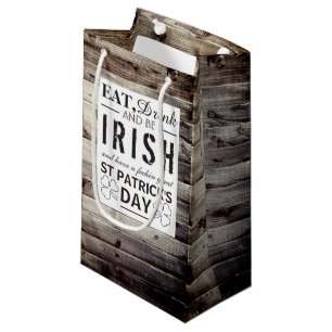 Vintager Irish Wood St Patrick's Day Kleine Geschenktüte