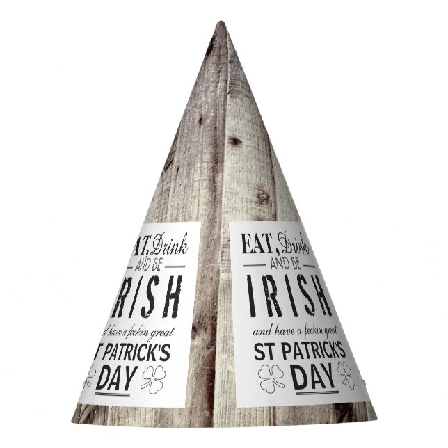 Vintager Irish Wood St Patrick's Day Partyhütchen (Vorderseite)