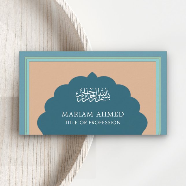 Vintager islamischer Blauarabischer Stil Visitenkarte (Von Creator hochgeladen)