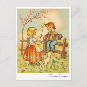Vintager Italiener Ostern grüßenBuona Pasqua Feiertagspostkarte