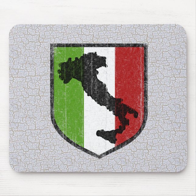 Vintager italienischer Flaggen-Stiefel Mousepad (Vorne)