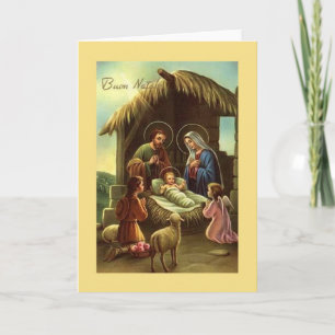 Vintager italienischer Nativity-religiöse Feiertagskarte