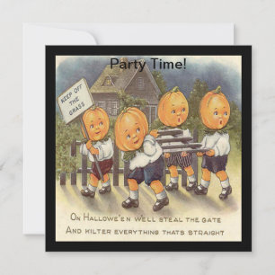 Vintager Jack o' Lantern Boys Stepptor Einladung