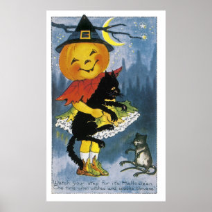 Vintager Jack o' Lantern Child Poster
