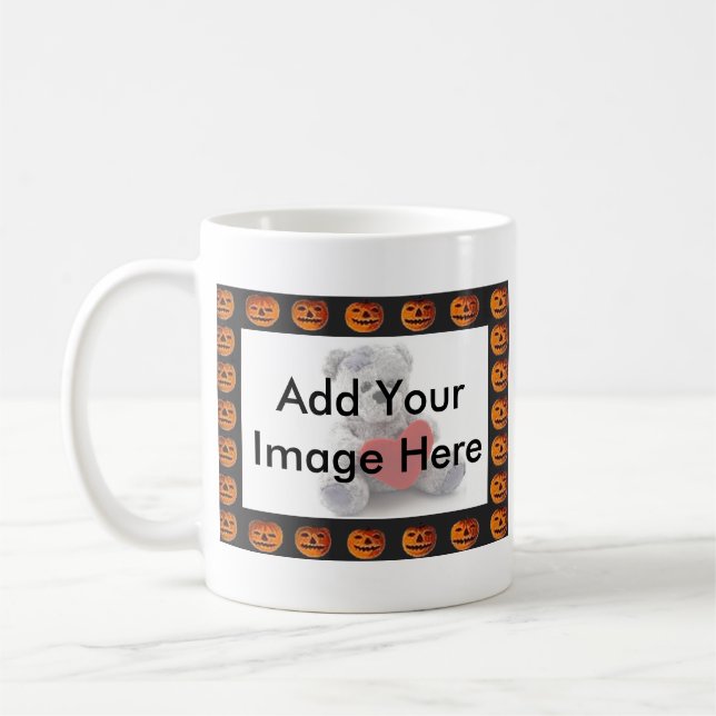 Vintager Jack o' Lantern-Rahmen-Musterbild Tasse (Links)