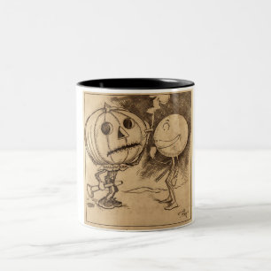Vintager Jack o'Lanterns Gespräch Zweifarbige Tasse