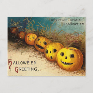 Vintager Jack O'Lanterns Halloween Postkarte